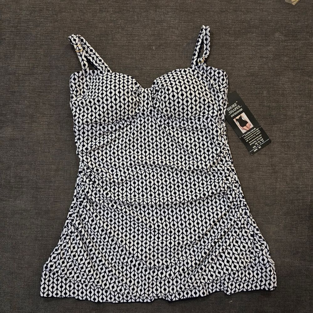 Shoreshapes Hip-Minimizer tummy control One-Piece Swimdress size 10
